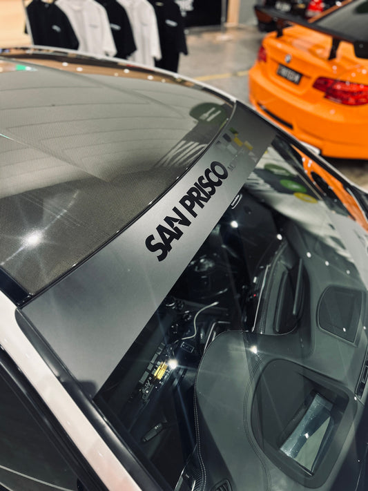 San Prisco Motorsports Window banner